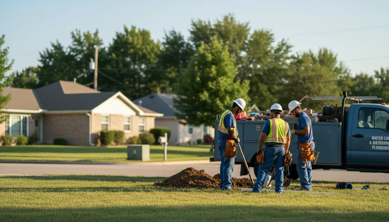 Residential water line and bathroom plumbing service in Leo, IN
